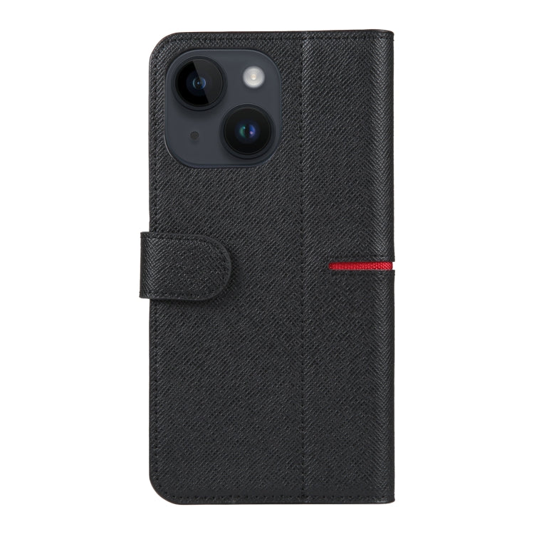 For iPhone 14 GEBEI Top-grain Horizontal Flip Leather Phone Case(Black) - HoMEdemic™ 