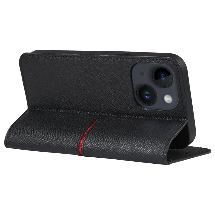 For iPhone 14 GEBEI Top-grain Horizontal Flip Leather Phone Case(Black) - HoMEdemic™ 