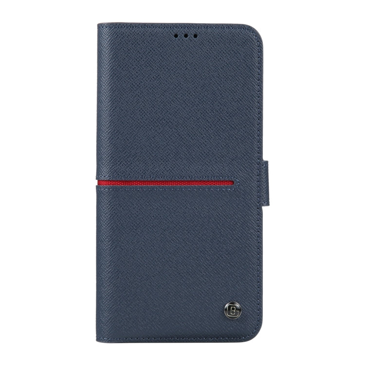 For iPhone 14 GEBEI Top-grain Horizontal Flip Leather Phone Case(Blue) - HoMEdemic™ 
