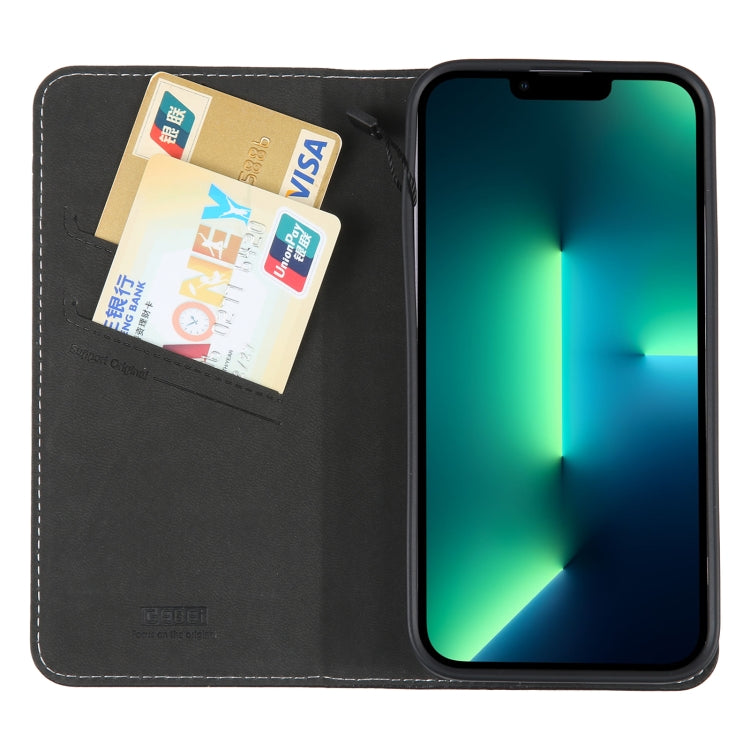 For iPhone 13 Pro Max GEBEI Top-grain Horizontal Flip Leather Phone Case(Black) - HoMEdemic™ 