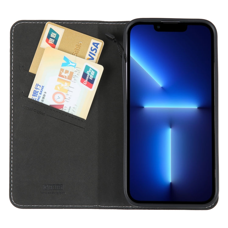 For iPhone 13 Pro GEBEI Top-grain Horizontal Flip Leather Phone Case(Black) - HoMEdemic™ 