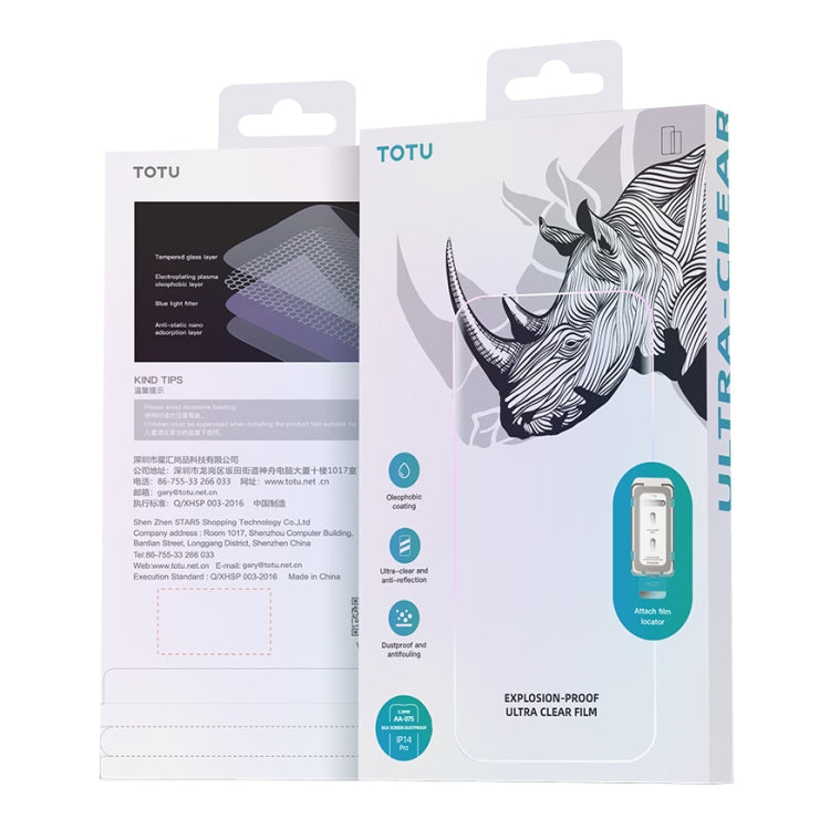 For iPhone 14 Pro Max TOTU AB-075 Ultra Clear Explosion-proof Full Screen Tempered Film with Dust Removal Chamber - HoMEdemic™ 
