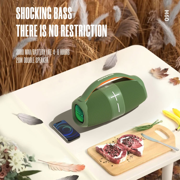 HOPESTAR H60 20W Outdoor Portable Waterproof Wireless Bluetooth Speaker(Green) - HoMEdemic™ 