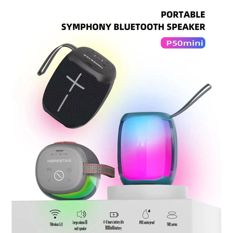 HOPESTAR P50 mini TWS Outdoor RGB Light IPX6 Waterproof Bluetooth Speaker(Blue) - HoMEdemic™ 