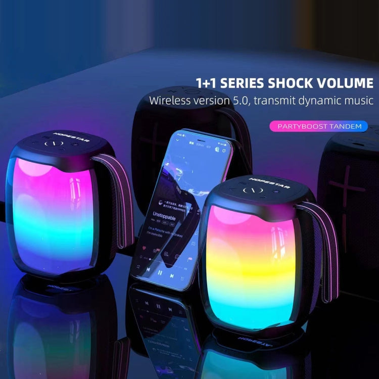 HOPESTAR P50 mini TWS Outdoor RGB Light IPX6Waterproof Bluetooth Speaker(Black) - HoMEdemic™ 