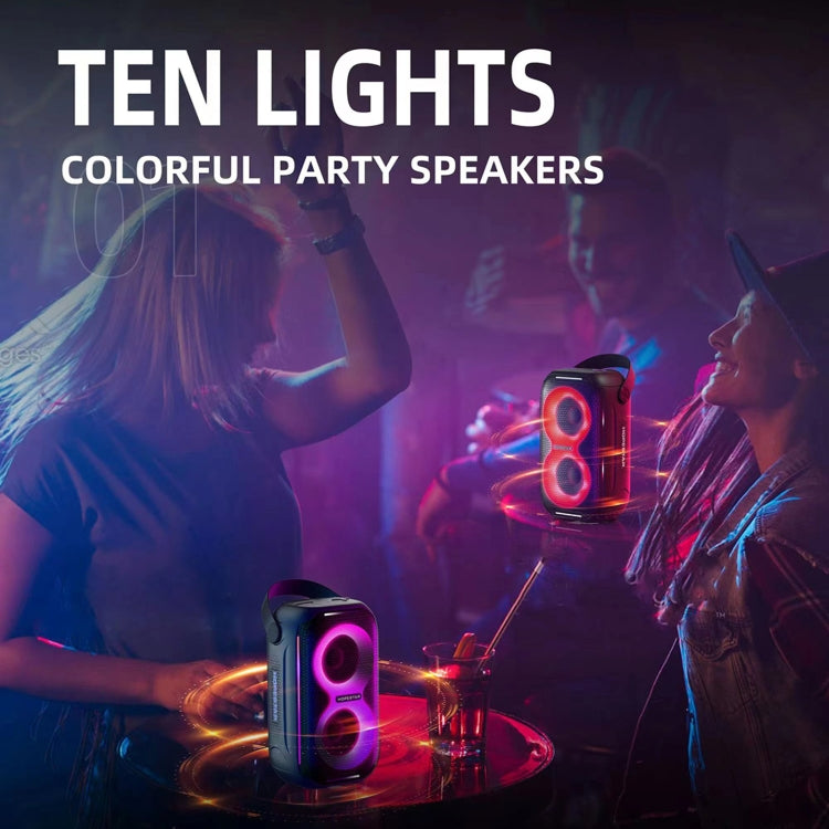 HOPESTAR Party200 mini Portable Tone Pulse RGB Light Bluetooth Speaker(Black) - HoMEdemic™ 