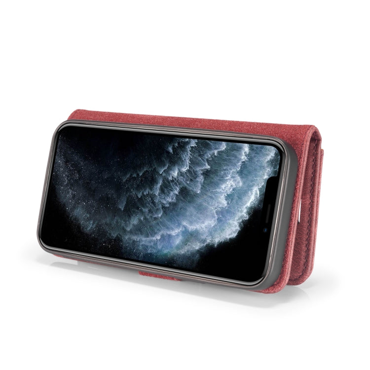 For iPhone 12/12 Pro DG.MING Crazy Horse Texture Detachable Magnetic Leather Case(Red) - HoMEdemic™ 