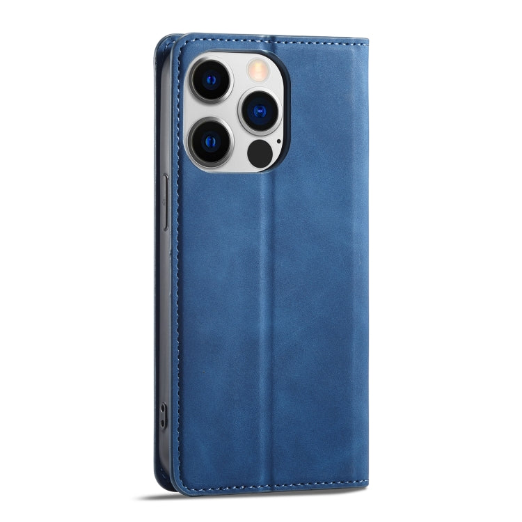 For iPhone 14 Forwenw Dream Series Oil Edge Strong Magnetism Leather Phone Case(Blue) - HoMEdemic™ 