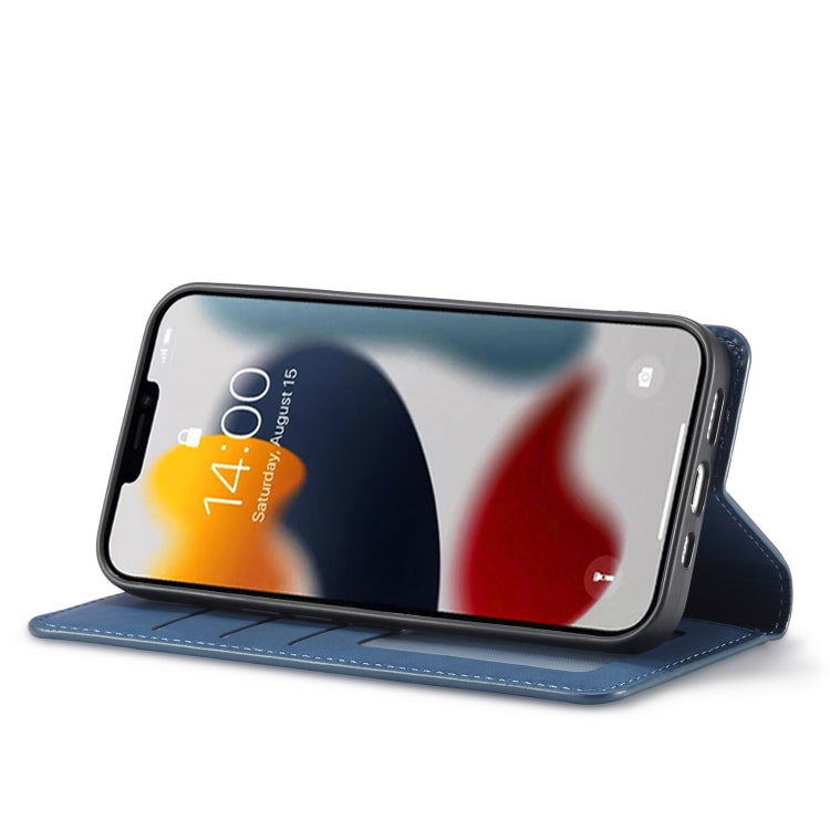For iPhone 14 Forwenw Dream Series Oil Edge Strong Magnetism Leather Phone Case(Blue) - HoMEdemic™ 