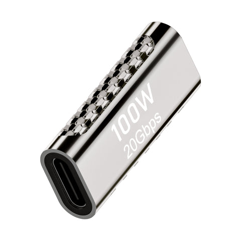 100W Type-C Male to Type-C Female 20Gbps Zinc Alloy Adapter, Style:Straight