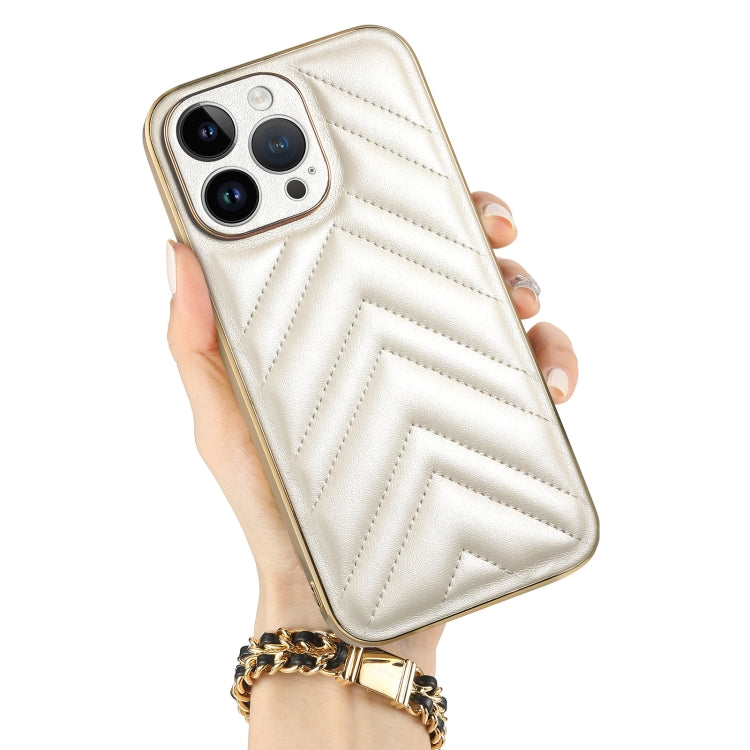 For iPhone 13 Suteni Plating Leather Soft TPU Phone Case(White) - HoMEdemic™ 