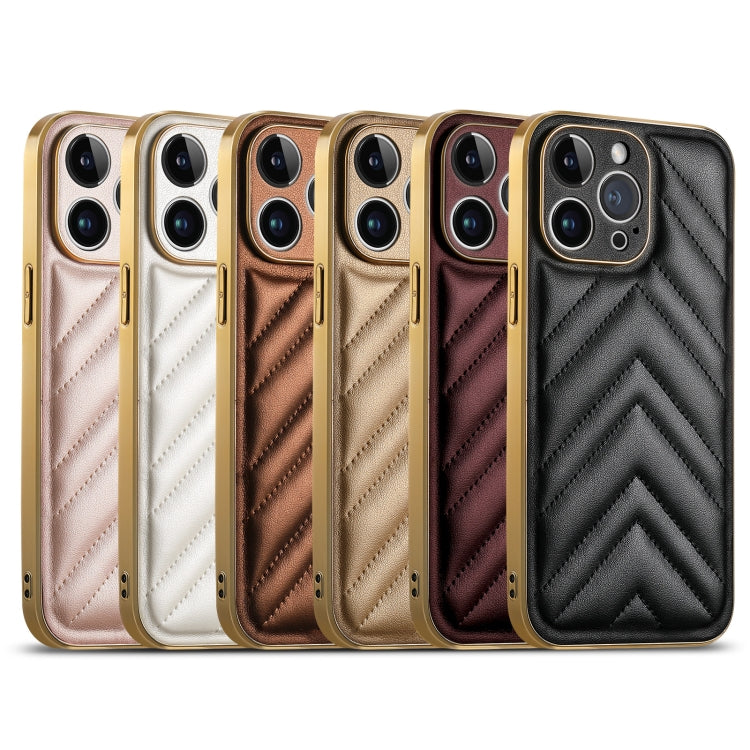 For iPhone 13 Suteni Plating Leather Soft TPU Phone Case(White) - HoMEdemic™ 