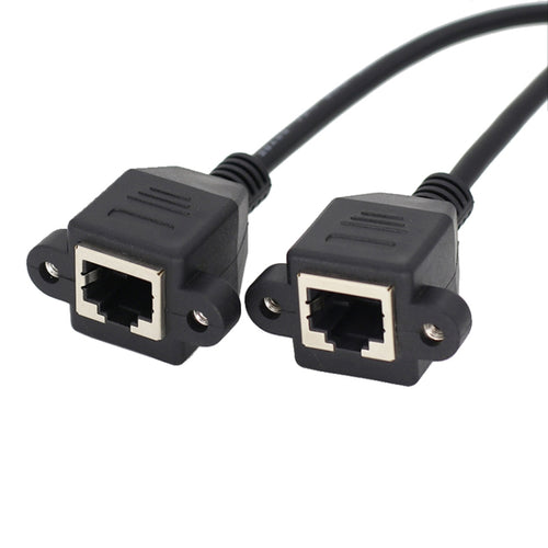 RJ45 Female to Female LAN Extension Cable with Screw Lock, Length:30cm - HoMEdemic™ 