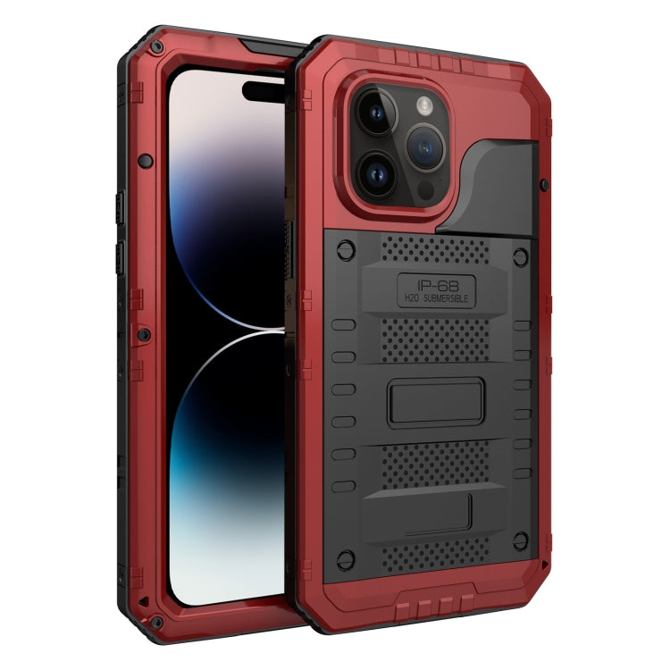For iPhone 14 Pro Max RedPepper Wolf 360 Full Body Rugged Life Waterproof Phone Case(Red) - HoMEdemic™ 