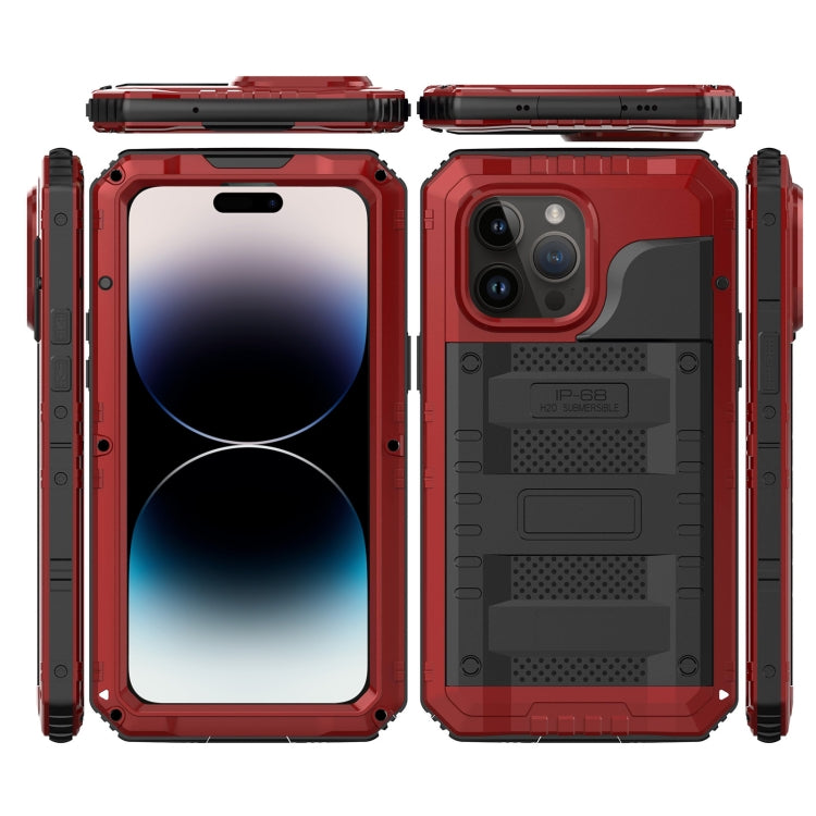 For iPhone 14 Pro Max RedPepper Wolf 360 Full Body Rugged Life Waterproof Phone Case(Red) - HoMEdemic™ 