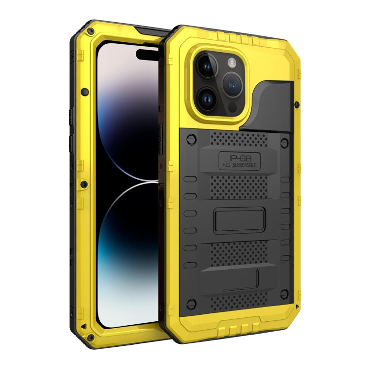 For iPhone 14 Pro Max RedPepper Wolf 360 Full Body Rugged Life Waterproof Phone Case(Yellow) - HoMEdemic™ 