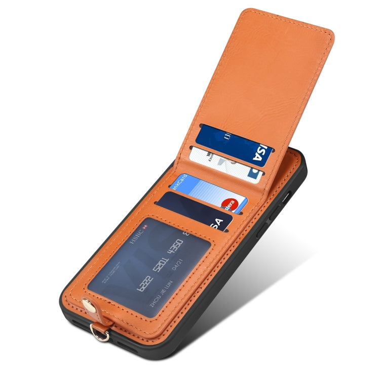 For iPhone 14 ESEBLE Star Series Lanyard Holder Card Slot Phone Case(Brown) - HoMEdemic™ 