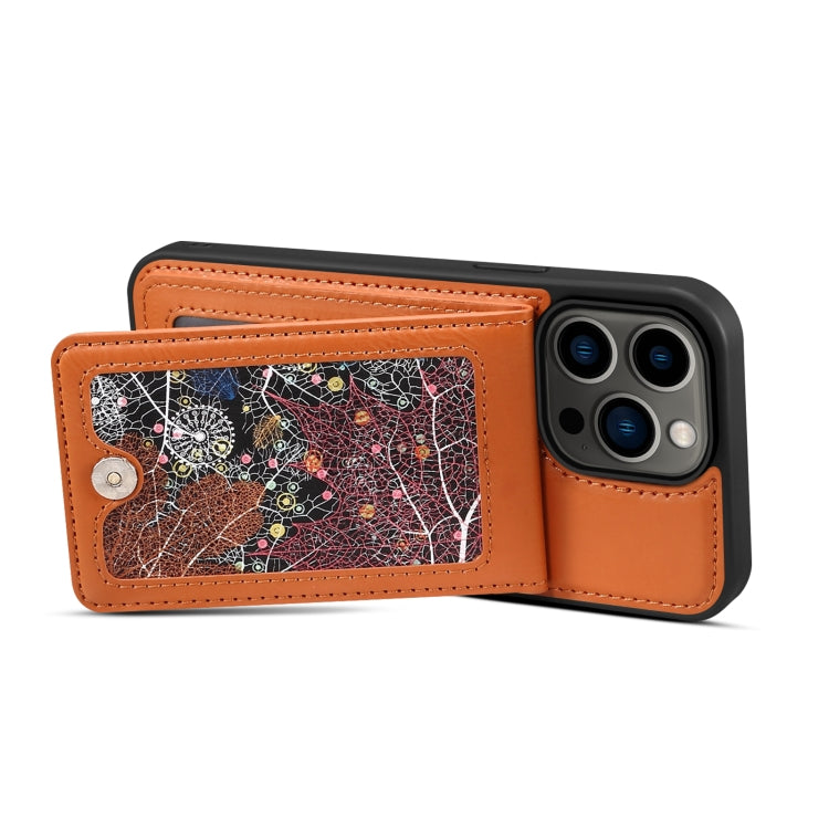 For iPhone 14 ESEBLE Star Series Lanyard Holder Card Slot Phone Case(Brown) - HoMEdemic™ 