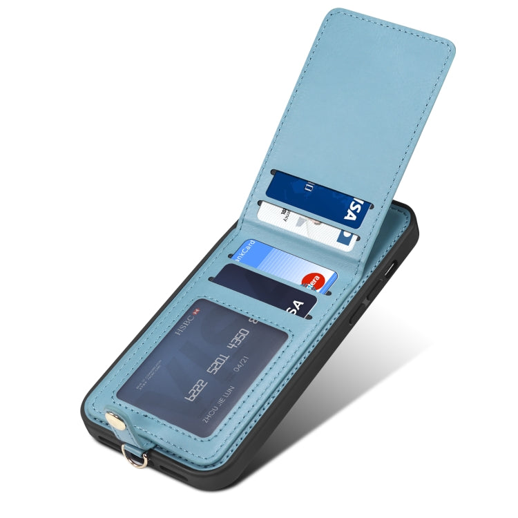 For iPhone 14 ESEBLE Star Series Lanyard Holder Card Slot Phone Case(Blue) - HoMEdemic™ 