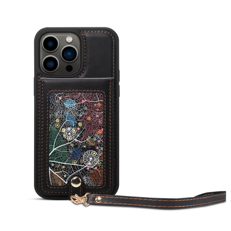 For iPhone 14 ESEBLE Star Series Lanyard Holder Card Slot Phone Case(Black) - HoMEdemic™ 