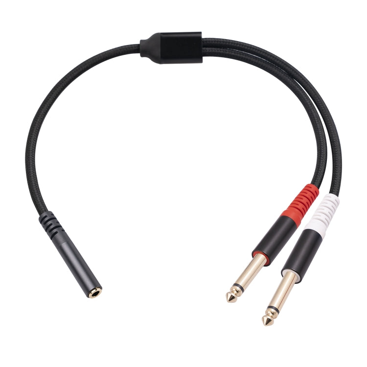 3717 3.5mm Female to 6.35mm 1/4 TS Male Stereo Audio Cable, Length: 30cm, 3.5mm F to 2 x 6.35mm M - HoMEdemic™ 
