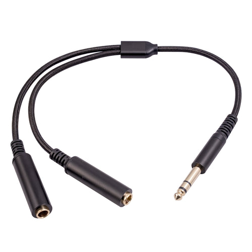 3718 6.35mm Male to Dual Female 1/4 TRS Stereo Audio Cable, Length: 30cm - HoMEdemic™ 