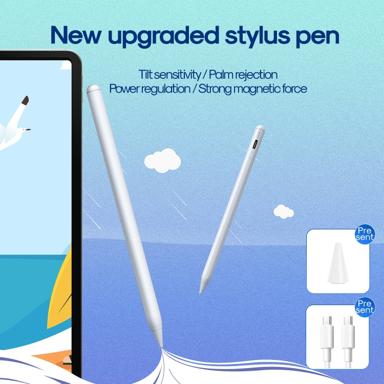 JOYROOM JR-X9S Aluminum Alloy Active Stylus Pen with Replacement Tips(White) - HoMEdemic™ 