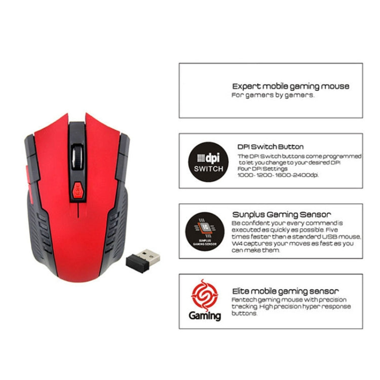 6-keys 2.4G 1600DPI Three-speed Adjustable Wireless Office Mouse(Gold) - HoMEdemic™ 