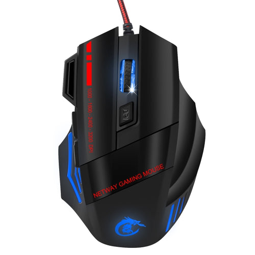 HXSJ A907 7 Keys Colorful Luminous 7D Wired Gaming Mouse(Black) - HoMEdemic™ 