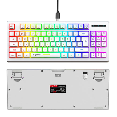 HXSJ L100 87 Keys RGB Backlit Film 2.4G Wireless Keyboard(White) - HoMEdemic™ 