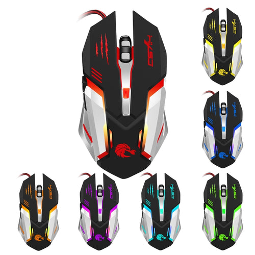 HXSJ S100 6 Keys Colorful Luminous Wired Gaming Mouse - HoMEdemic™ 