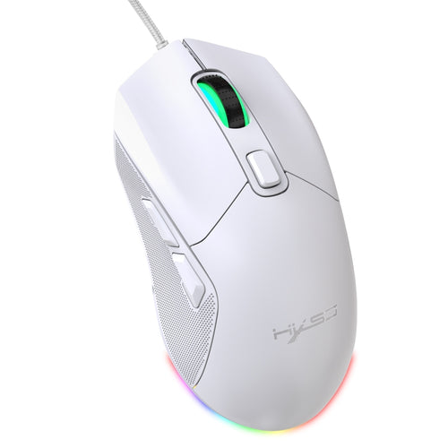 HXSJ X300 7200DPI RGB Backlight Interchangeable Back Cover Hole Gaming Wired Mouse(White) - HoMEdemic™ 