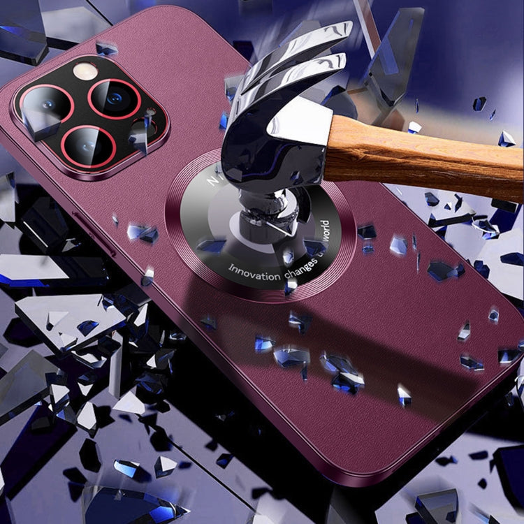 For iPhone 14 Pro R-JUST RH05 Magnetic Leather Metal Phone Case(Blue) - HoMEdemic™ 