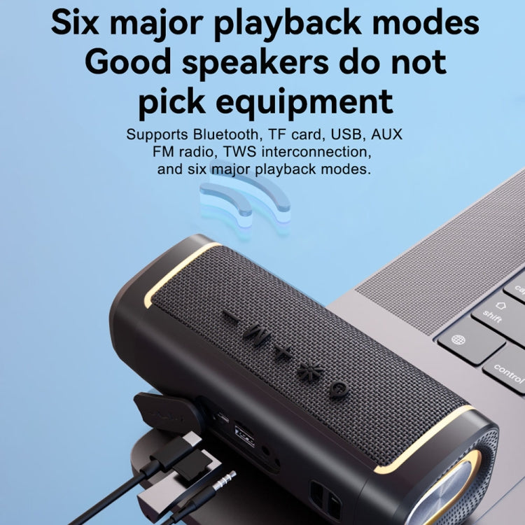 T&G TG375 Outdoor Portable LED Light RGB Wireless Bluetooth Speaker Subwoofer(Grey) - HoMEdemic™ 