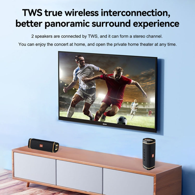 T&G TG375 Outdoor Portable LED Light RGB Wireless Bluetooth Speaker Subwoofer(Black) - HoMEdemic™ 