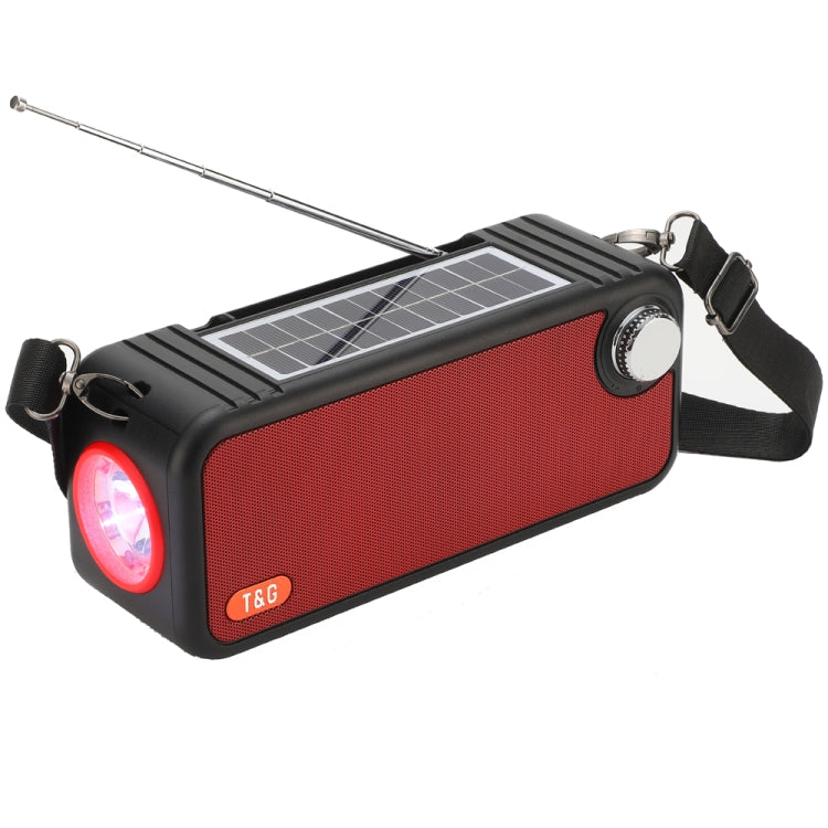 T&G TG637 Outdoor Portable Solar Power Wireless Bluetooth Speaker with FM / Flashlight / TF Card Slot(Red) - HoMEdemic™ 