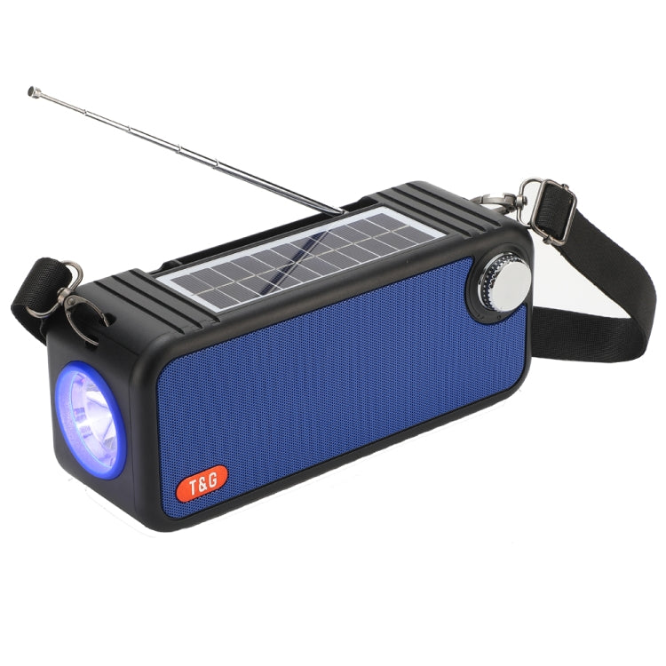 T&G TG637 Outdoor Portable Solar Power Wireless Bluetooth Speaker with FM / Flashlight / TF Card Slot(Blue) - HoMEdemic™ 