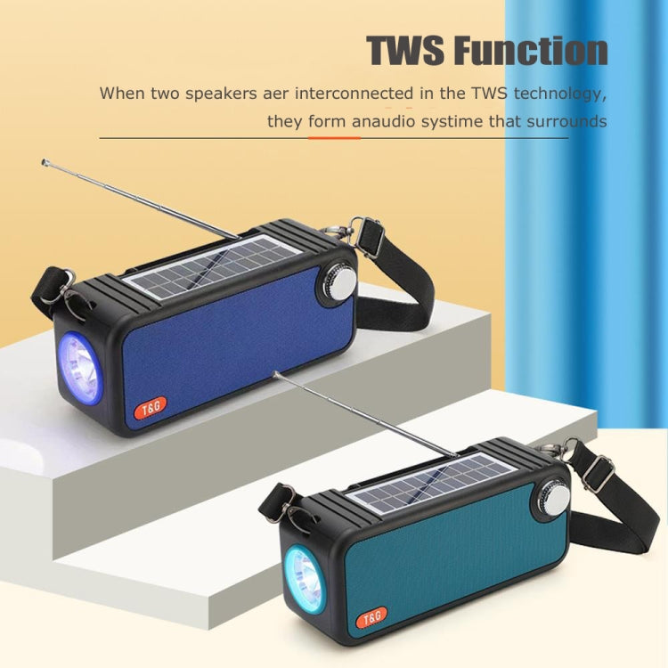T&G TG637 Outdoor Portable Solar Power Wireless Bluetooth Speaker with FM / Flashlight / TF Card Slot(Grey) - HoMEdemic™ 