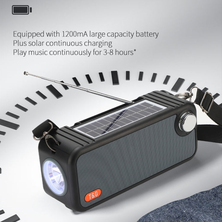 T&G TG637 Outdoor Portable Solar Power Wireless Bluetooth Speaker with FM / Flashlight / TF Card Slot(Peacock Blue) - HoMEdemic™ 