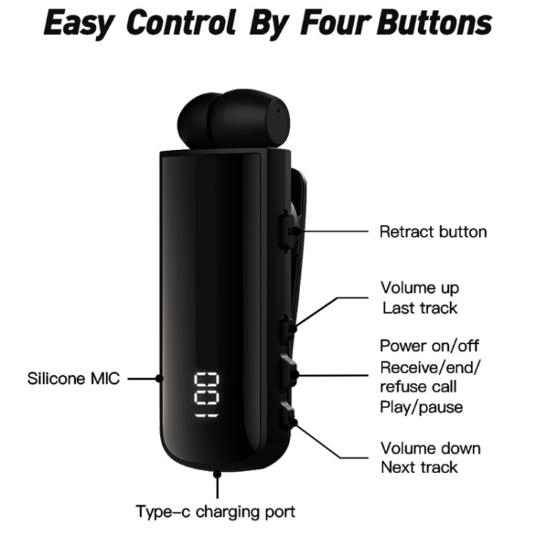 Fineblue F901 Waterproof Lavalier Earphone for Driving and Riding(Black) - HoMEdemic™ 