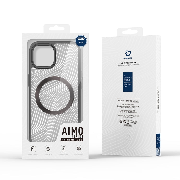 For iPhone 15 DUX DUCIS Aimo Mag Series TPU + PC MagSafe Frosted Feel Phone Case(Black) - HoMEdemic™ 