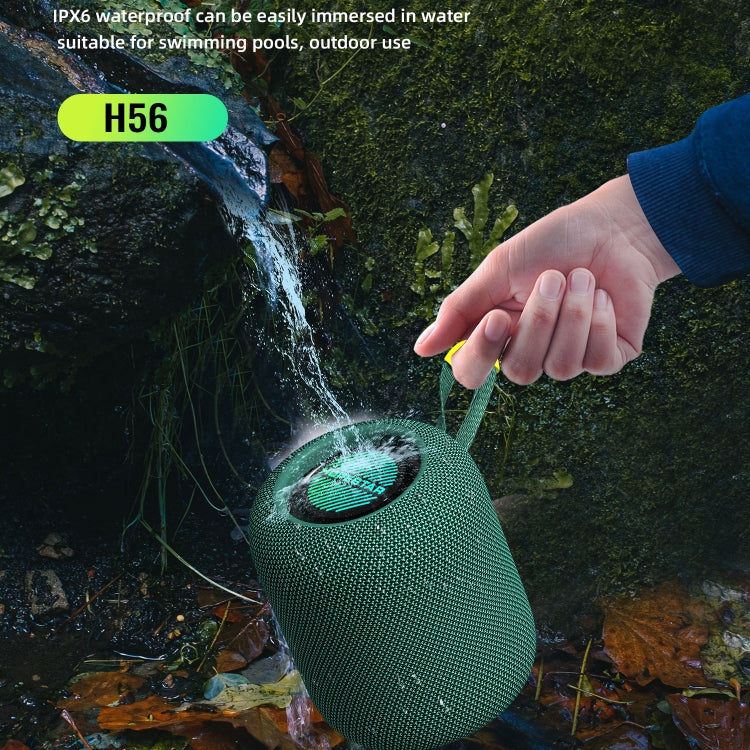 HOPESTAR H56 IPX6 Waterproof 10W TWS Subwoofer Light Bluetooth Speaker(Green) - HoMEdemic™ 