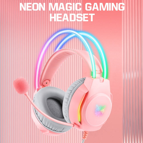 X26 USB+3.5mm RGB Wired Gaming Headset(Pink) - HoMEdemic™ 