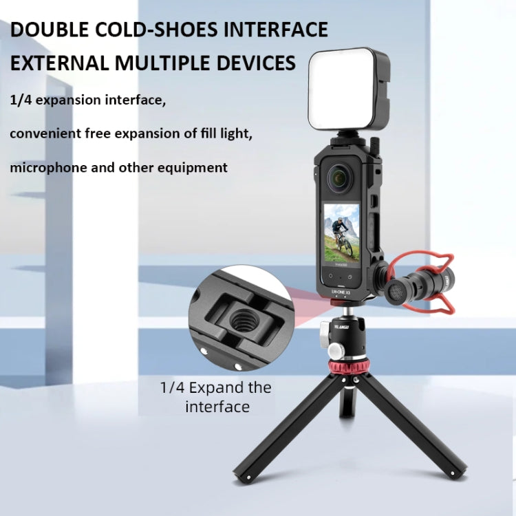 For Insta360 X3 YELANGU LW-ONE X3 Metal Cage Extended Frame Case With T1 Tripod - HoMEdemic™ 