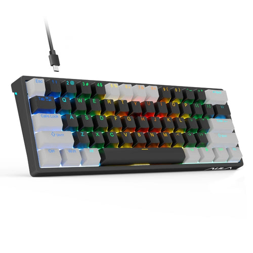 AULA F3261 Type-C Wired Hot Swappable 61 Keys RGB Mechanical Keyboard(Grey Black Green Shaft) - HoMEdemic™ 