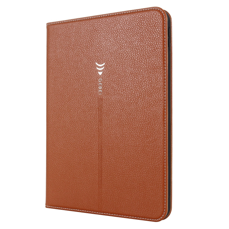 For iPad 2025 / 2022 GEBEI Silk Texture Flip Tablet Leather Case(Brown) - HoMEdemic™ 