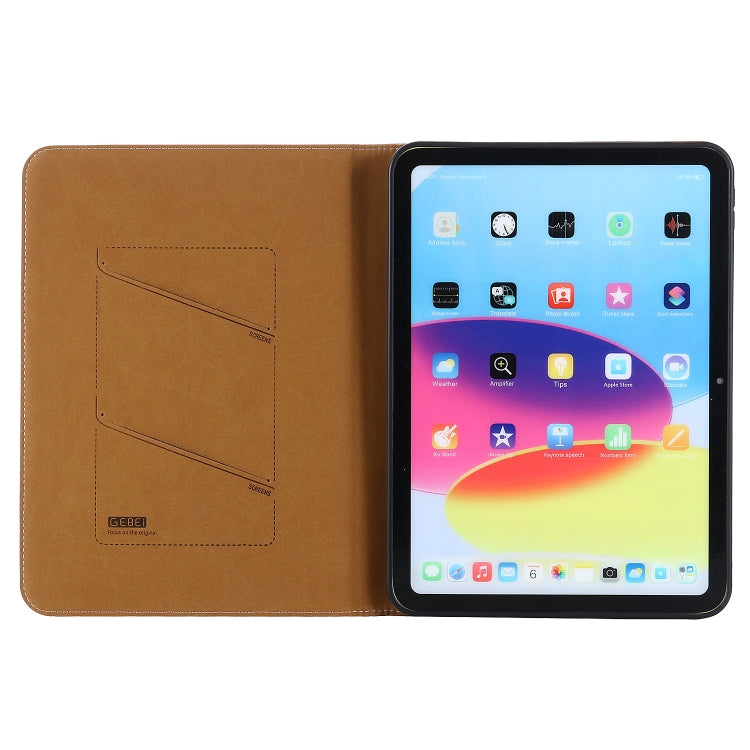 For iPad 2025 / 2022 GEBEI Silk Texture Flip Tablet Leather Case(Brown) - HoMEdemic™ 