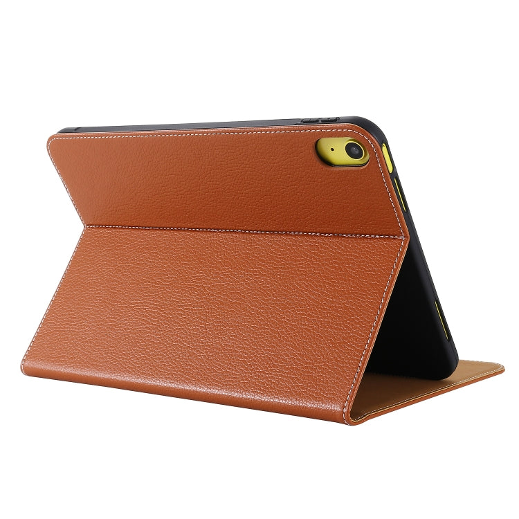 For iPad 2025 / 2022 GEBEI Silk Texture Flip Tablet Leather Case(Brown) - HoMEdemic™ 