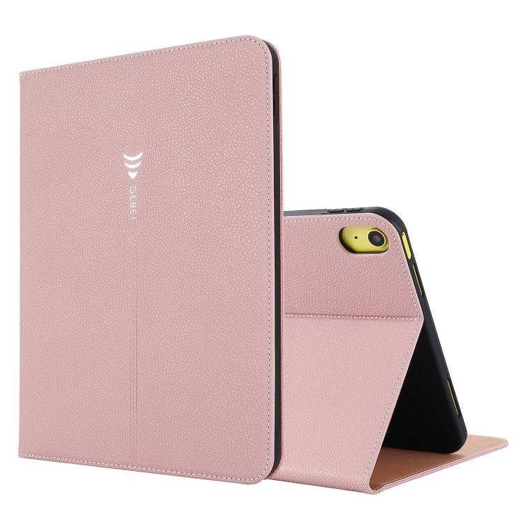 For iPad 2025 / 2022 GEBEI Silk Texture Flip Tablet Leather Case(Rose Gold) - HoMEdemic™ 