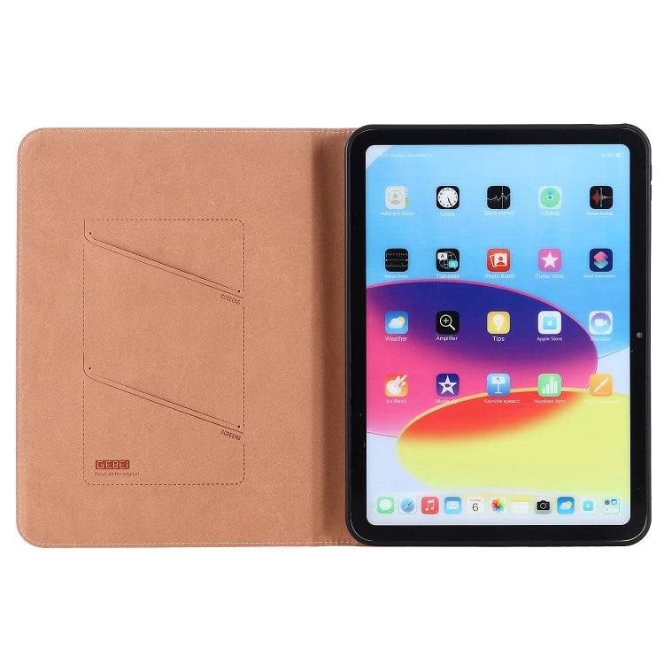 For iPad 2025 / 2022 GEBEI Silk Texture Flip Tablet Leather Case(Rose Gold) - HoMEdemic™ 